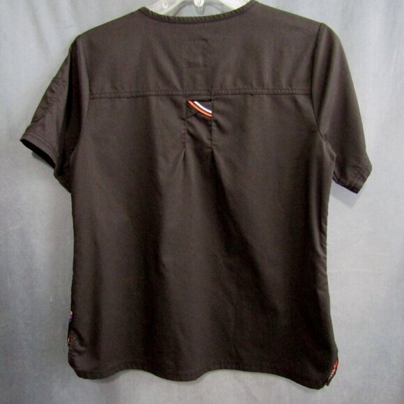 Koi Stretch Black Scrub Top Womens Size M 5 Pocket V Neck Nurse Vet Tech CNA Lab - Picture 8 of 13